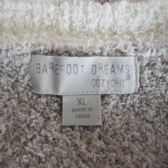 Barefoot Dreams Cozychic Seaside Crew Neck Cream/Zebra Print Sweater Size XL - Picture 6 of 8